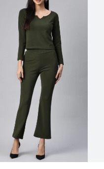 Popnetic Women Cords Set In Olive Color Size Xxl