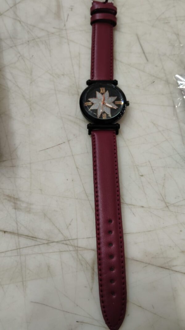 Women Maroon Color Wrist Watch