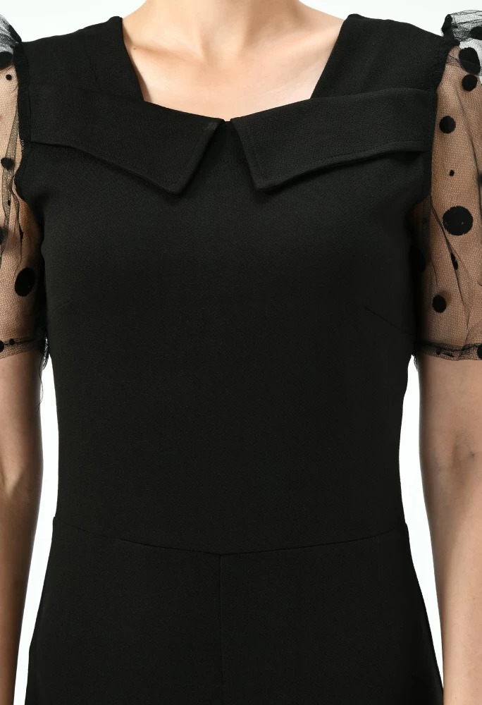 Women Bodycon Black Above Knee Mid Thigh Length Dress Size L
