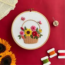 Flower Basket Diy Embroidery Kit