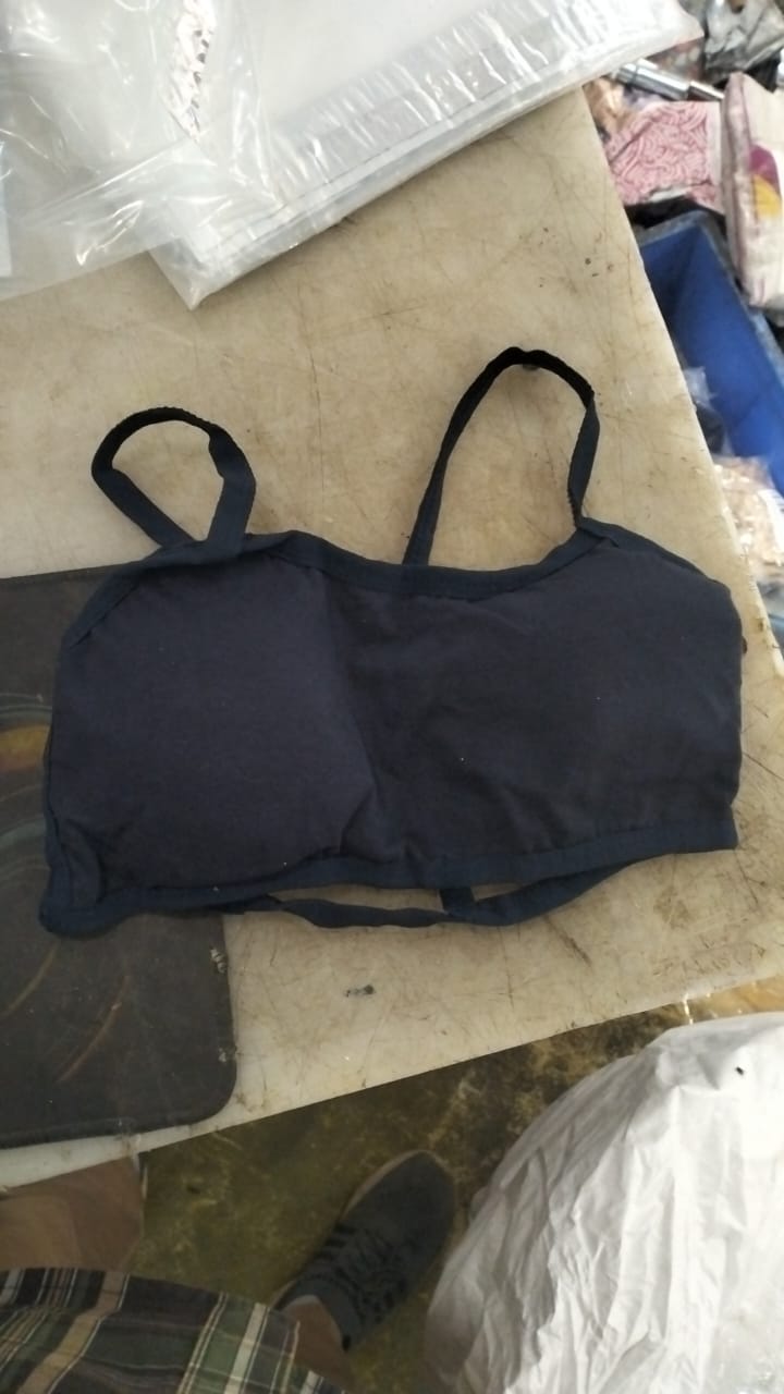 Lightly Padded Bra Six Strap At The Back Beautiful Blue Size 32