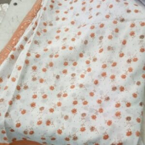 Off White Printed Saree For Womens