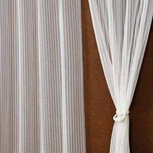 Pindia Polyester Semi Transparent Door Curtain Single Curtain Size 7Ft Colour White Silver