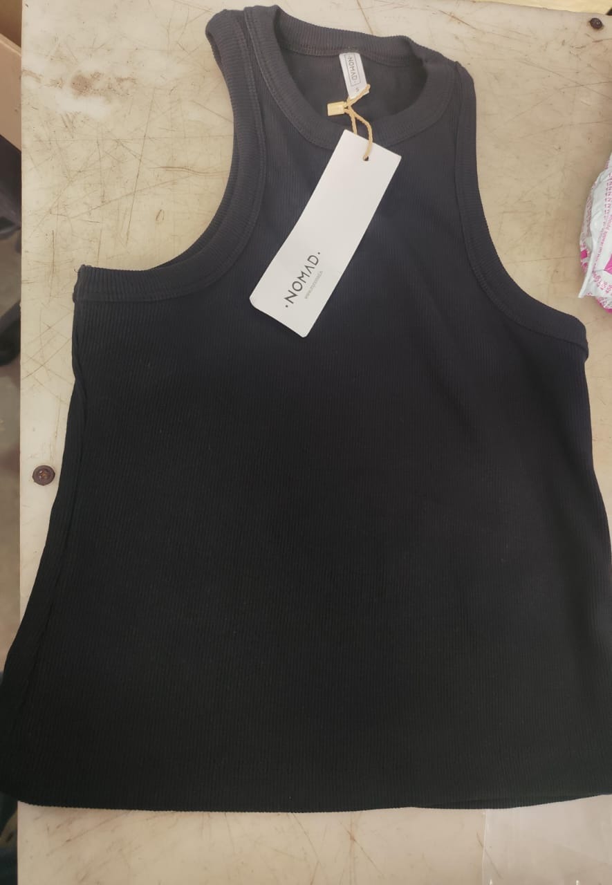 Nomad Black Colour Crop Top For Women Size S
