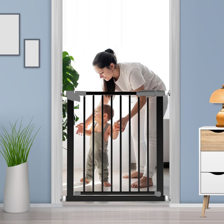 Star Daisy Metal Baby Gate Black Size 76 X 83 Cm