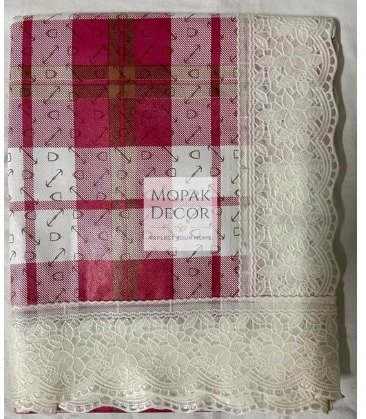 Decor Table Cover 3D Medium Size 2 To 4 Seater Pink Pattern Polyester Table Cover Lace