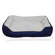 Pawpourri Polka Dot Cuddler Bed For Small To Medium Dogs Blue Colour
