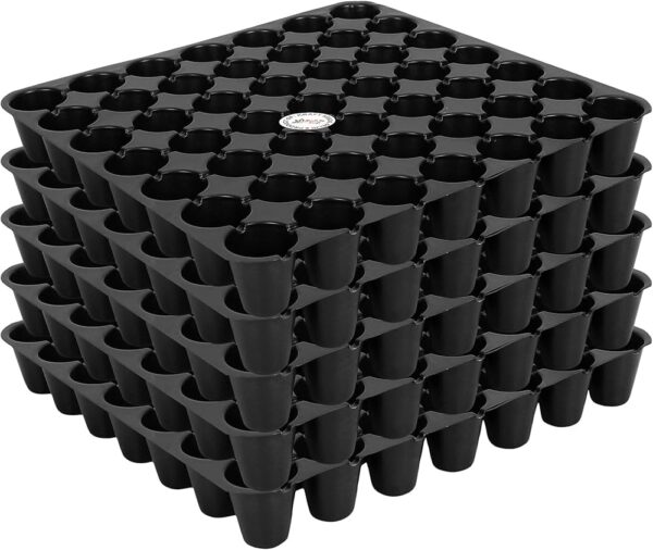 Black 49 Holes 7X7 Cell Germination Tray For Seedlings Set Of 5