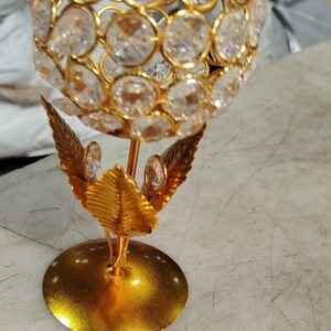 Crystal Rose Brass Color Candle Holder For Crystal Tea Light Candle Holder Pack 4