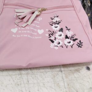 Pink Color Flower Pittu Black Backpack