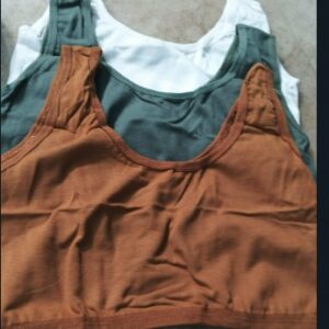 Multicolour Soft Cotton Sports Bra For Women Size 28 Pack Of 3