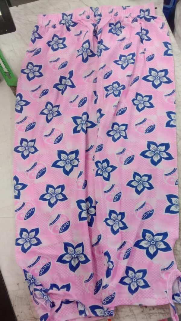 Womens Blue Floral Print Light Pink Comfort Capri Size Xl
