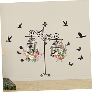 Plusmile 1 Set Flower Bird Cage Wall