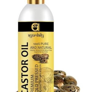 Ayur Daily Premium Cold Pressed Castor Oil Pure Natural For Healthy Hair Skin 200Ml
