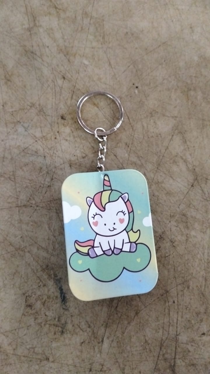 Kd Collections Kd5763 Pcs Unicorn Tin Storage Box Keychain