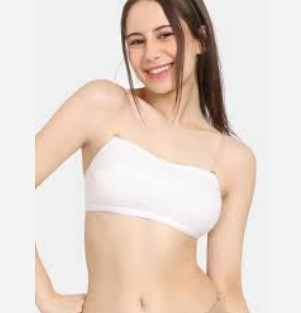 Rosaline Double Layered Non Wired Non Padded Bra In White Colour For Women Size 30C