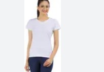 White Half Sleeve Top For Women Size M