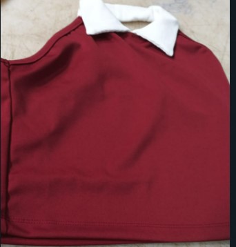 Tivante Ribbed Polo Collar Tank Top Sleeveless Maroon Crop Top For Women Size M