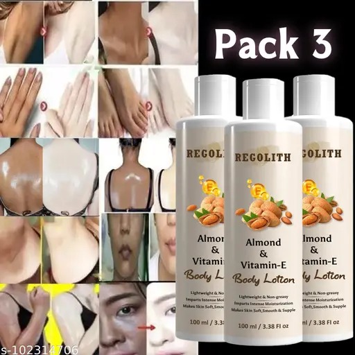 Regolith Almond And Vitamin E Body Lotion 100 Ml Pack Of 3