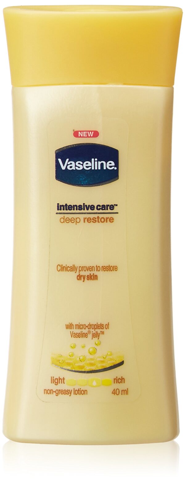 Vaseline Intensive Care Deep Restore Body Lotion Dry Skin With Micro Droplets of Vaseline Jelly 40 ml