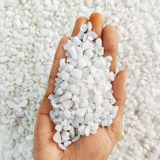 Trust White Pebbles Decorative Stone Marble Chips 1 Kg for Aquarium Garden