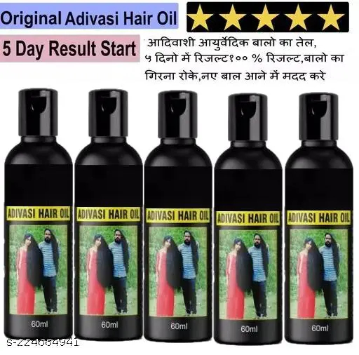 Adivasi Vishvambhari Hair Oil Original Herbal Hair Oil for Hair Growth Hair Fall Control for Women and Men 60 ml pack of 5