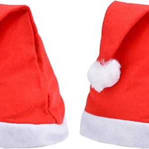 Private Label Sesonby Set Of 2 Christmas Caps Santa Caps X Mass Caps Santa Claus Hat Merry Christmas Party Cap Hat for Christmas Xmas Party Santa Hat Red and White Cap for Santa Claus Costume
