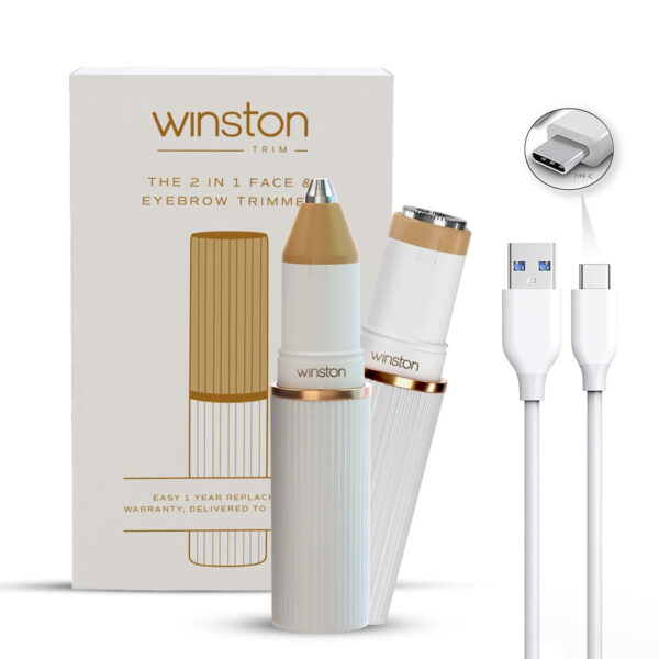 Winston Rechargeable Electric 2 in 1 Face and Eyebrow Trimmer for Women 90 Min Multi Grooming Trimmer for Eyebrow and Facial hair