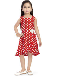 Doodle Girls Red White Polka Dot Print A Line Dress size 8 years