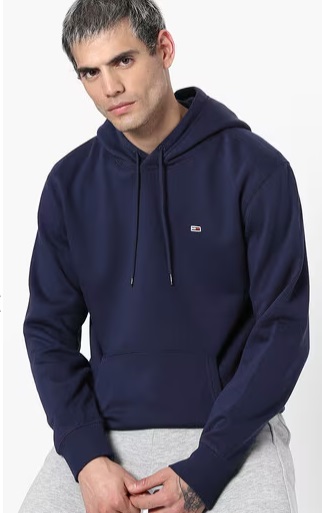 TOMMY HILFIGER Hoodie with Kangaroo Pocket  M navy