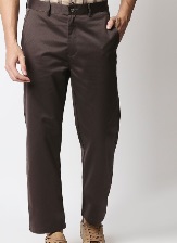 Basics Men Brown Cotton Trouser 38 Size