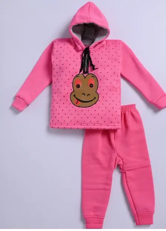 Girls Sweater With Hoody And Sweatpant  For Kids Winterwear