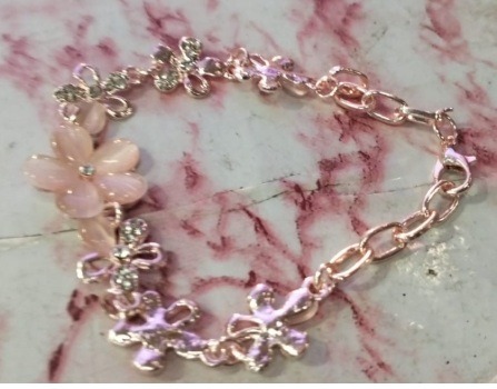 Rose Gold American Diamond Studded Bracelet For Women And  Girls