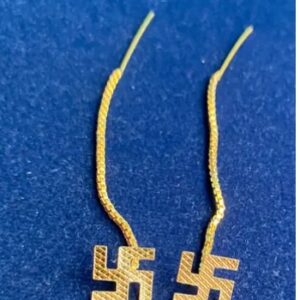 Traditional Gold Plated Swastik Sui Dhaga Earrings