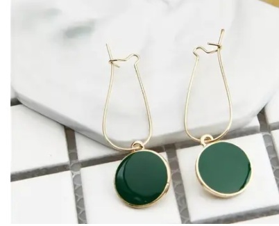 Korean gold plated Stone Stud Earrings for Women