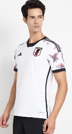 ADIDAS Regular Fit JFA A V Neck T Shirt M Size White