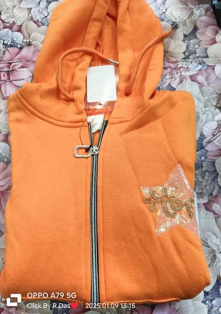 Sweat top  Designer wear Orange Kids Hoodies 11 to 12y