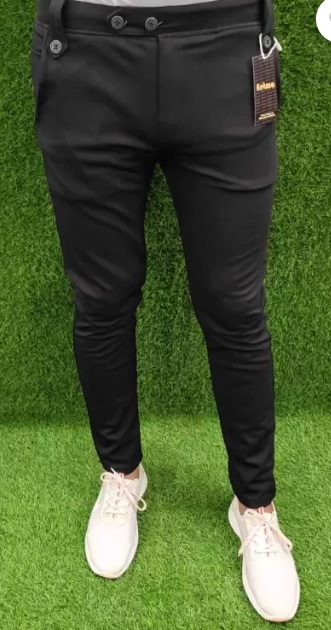 Men Solid Black Track Pants