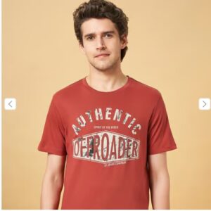 Sf Jeans Rust Slim Fit Printed T-Shirt SIZE-S