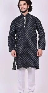 Private Label Nadwi Garments Self Worked Kurta Pyjama For Men Multicolour 40
