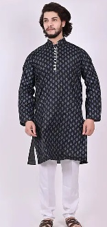 Private Label Nadwi Garments Self Worked Kurta Pyjama For Men Multicolour 40