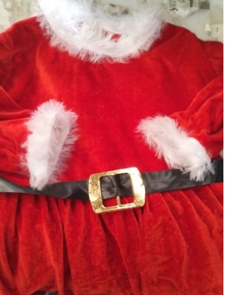 Baby Girl Christmas Outfit Long Sleeve Red Velvet Princess Dress Fur Trim and Belt Baby Santa Outfit