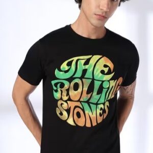 Men Typographic Print Slim Fit Crew-Neck T Shirt SIZE 82cm