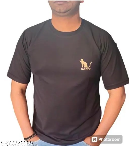 Private Label Trendy Mens Round neck T Shirts  Colour Black Size M