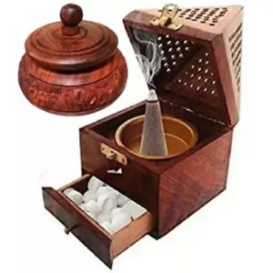 wood boss wooden incense holder Brown