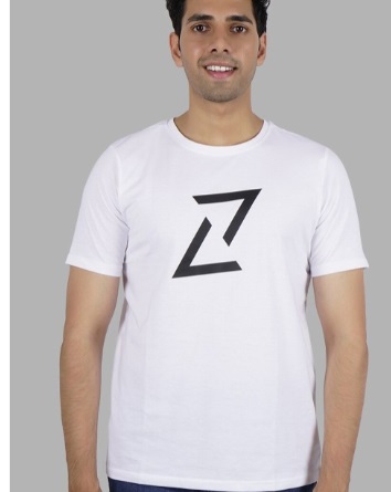 Private Label Graphic Printed Round Neck Cotton T Shirt Colour White Size M