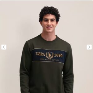 U.S. Polo Assn. Green Regular Fit Printed Sweatshirt SIZE-M
