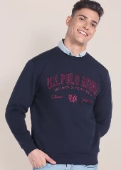 US POLO ASSN Men Full Sleeve Printed Sweatshirt Navy XL