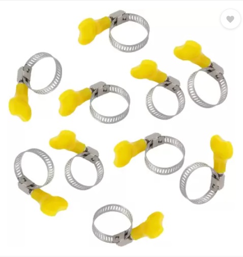 ESEKSAFAR 10pcs Easy Adjustable Butterfly Pipe Hose Clamp 0.75inch 820mm Hose Clam