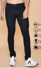RASSO Men Slim Mid Rise Black Jeans Size 36 Colour Black